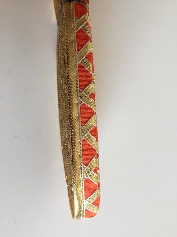 Orange and Gold Narrow Trim, Gypsy Lace Trim,...