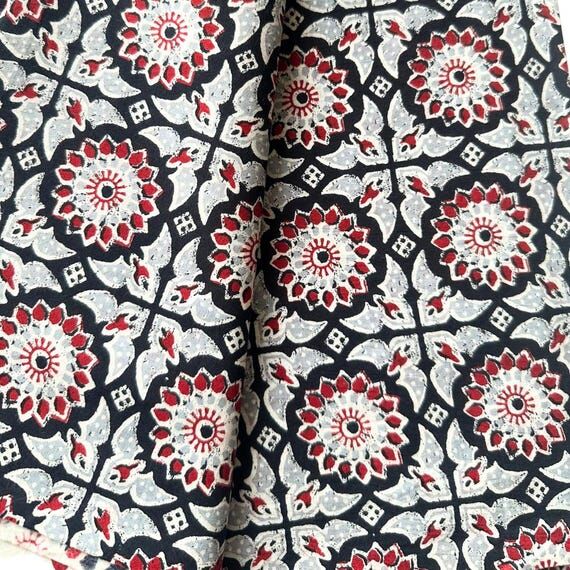 Indian Block Printed Cotton Fabric, Summer Fa...