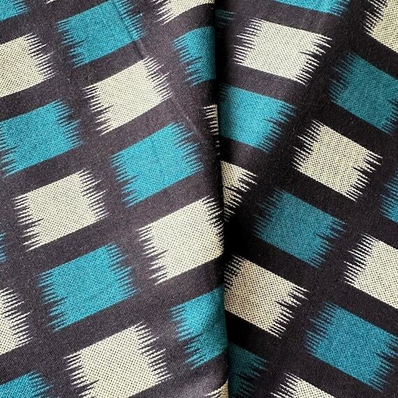 Block Printed Geometric Fabric Print in indig...