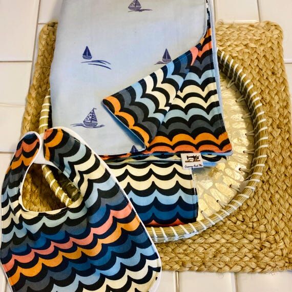 Flannel Baby Blanket Sets, matching burp, bib...