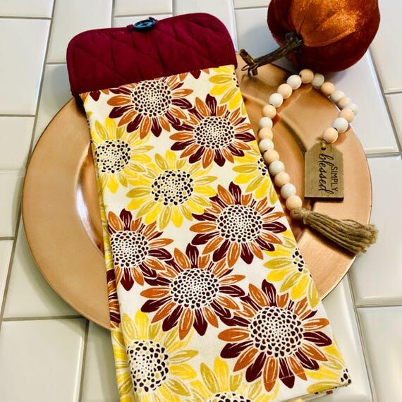 Fall Kitchen Towel with potholder design Sets...