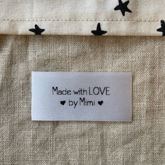 Made with LOVE by Mimi personalized label, se...