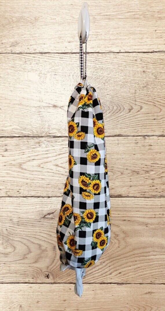 Sunflower Checkered Bag Holder, 100% Cotton G...