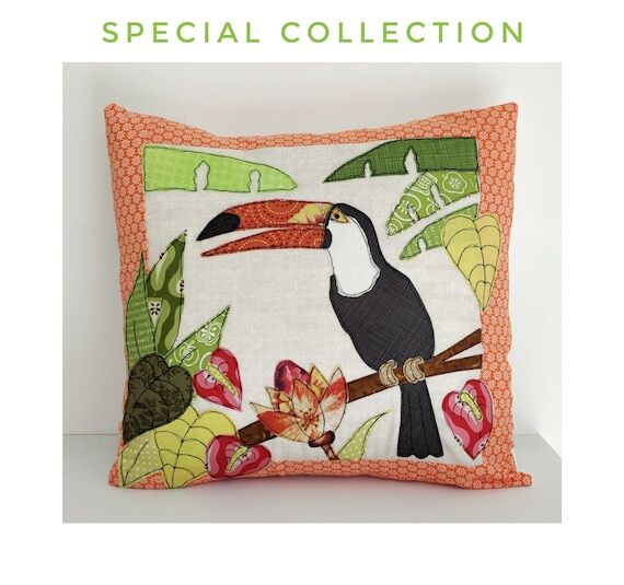Toucan Applique Cushion Cover Sewing Pattern ...