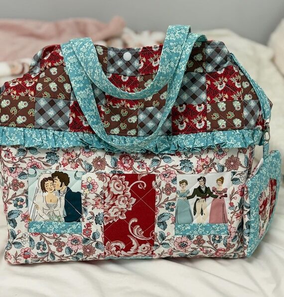 Cozy Cottage tote featuring Jane Austen fabri...