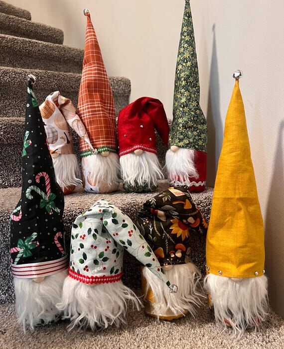 Stuffed Gnome Decor; seasonal gnome decoratio...