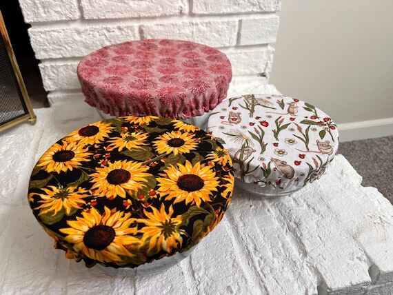 Reusable Fabric Bowl Cover: Reversible Cotton...