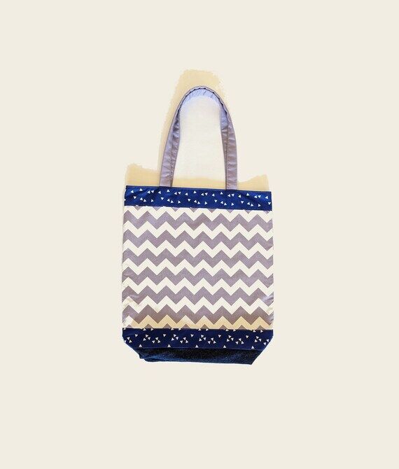 Handmade large farmers market tote / purple &...