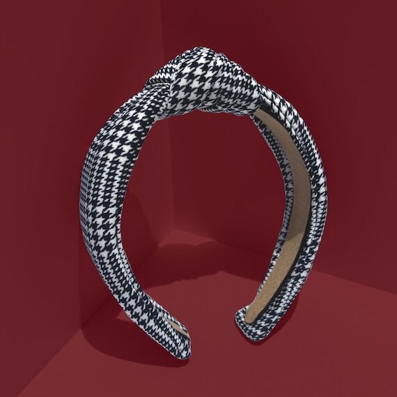 Black and White Houndstooth Jersey Knot Hair ...