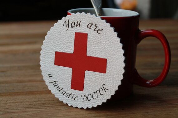 Doctor Gift Leather Coaster – Personalized ...