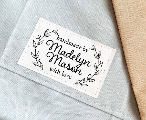 Cotton sewing label, 32 or 12 flat labels, ir...