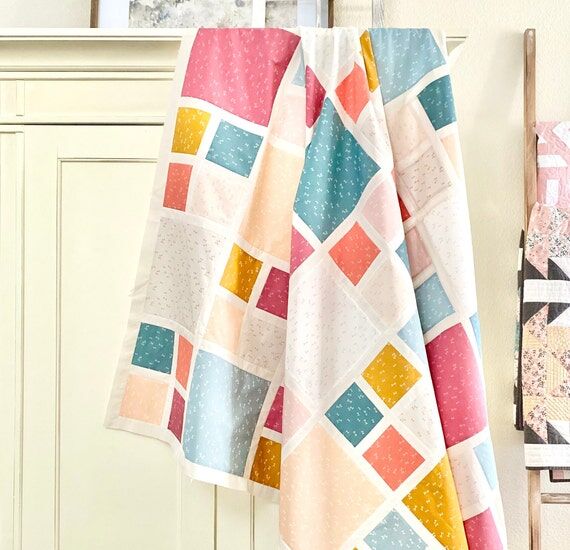 Stacked and Squared Quilt Pattern Traditional...