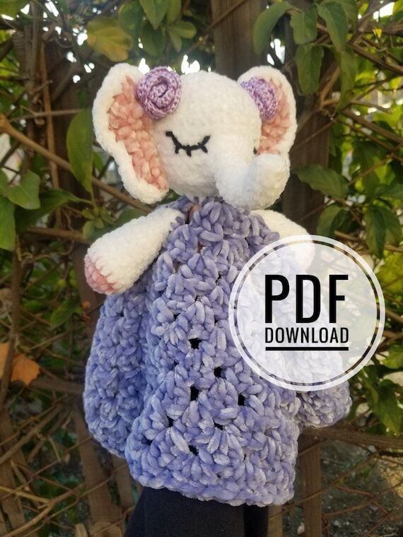 Elephant Lovey Crochet Pattern - Elena the el...