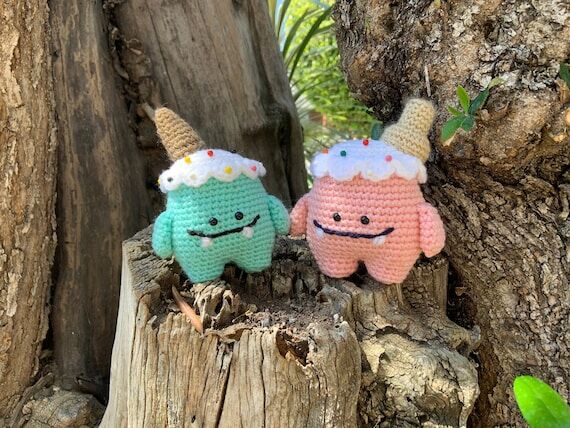 Ice Cream Monster - Pin Cushion - Yeti Doll -...