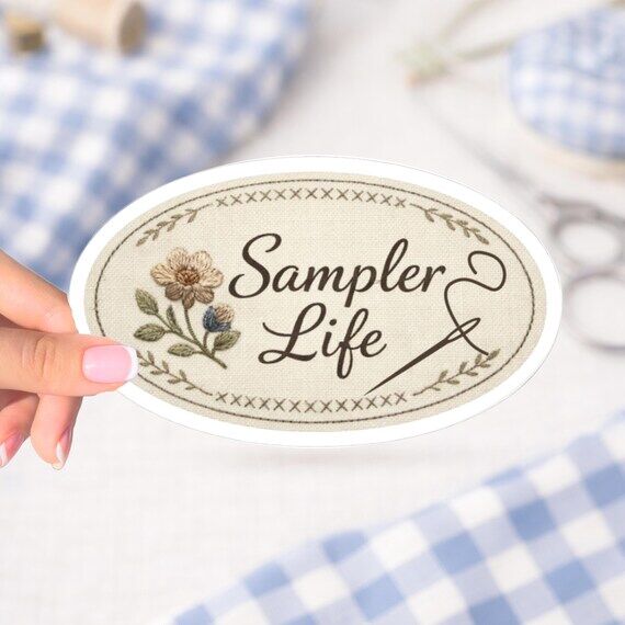 Sampler Life Vintage Handwork Sticker for Nee...