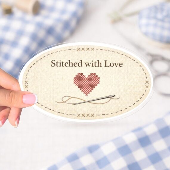 Cross Stitch Sticker, Cross-Stitch Heart Craf...