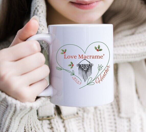 Personalized Pretty Floral I Love Macrame' Co...
