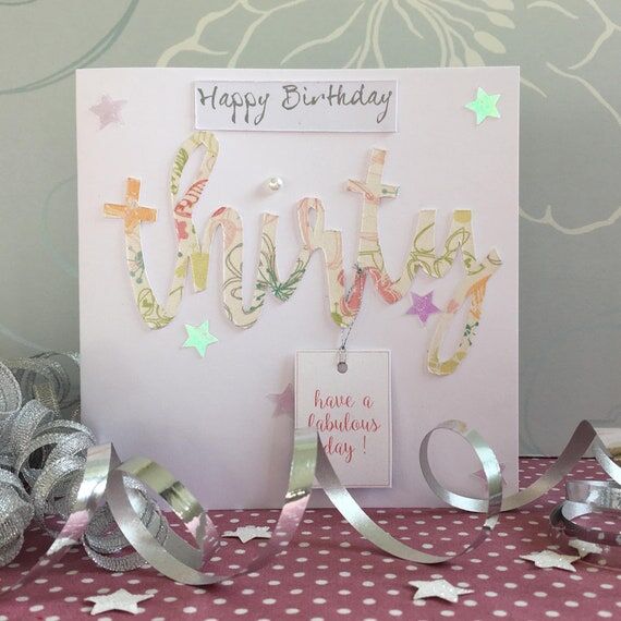 Handmade 30th Birthday Card...