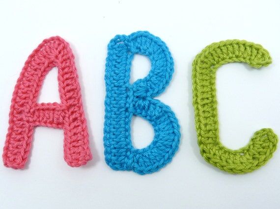 1 Applique letter, Crochet applique, 1 large ...