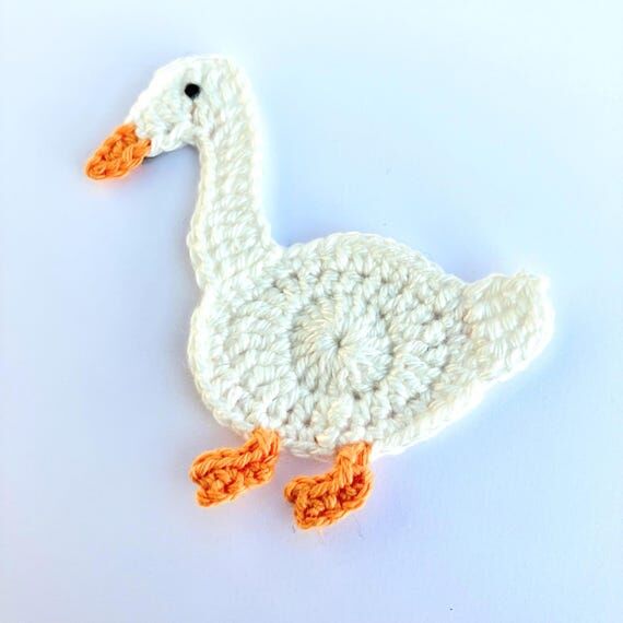 Applique goose, Crochet applique, 1 small cre...