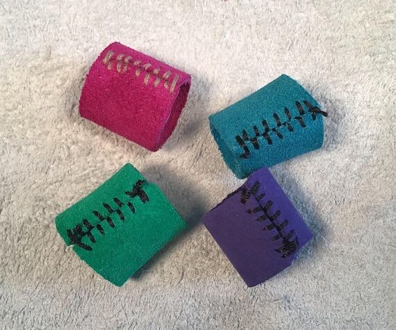 Handmade SUEDE Leather Thimble Rings set of 2...