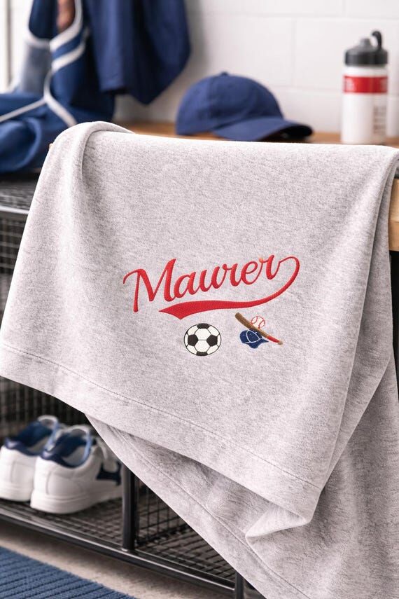 Personalized Sports Blanket | Custom Name Emb...