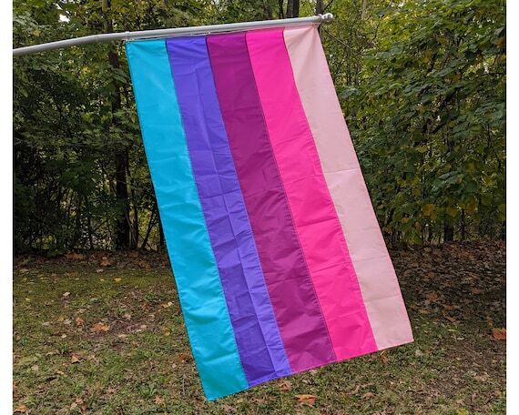 Bi Lesbian Pride Flag - Handmade, Queer Made,...