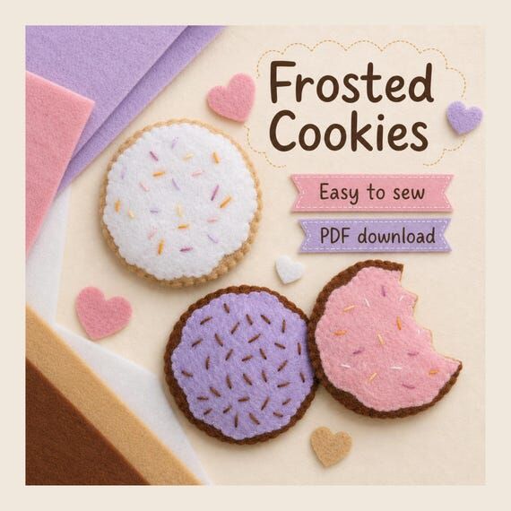 Felt Cookie Sewing Pattern: Easy Play Food Tu...