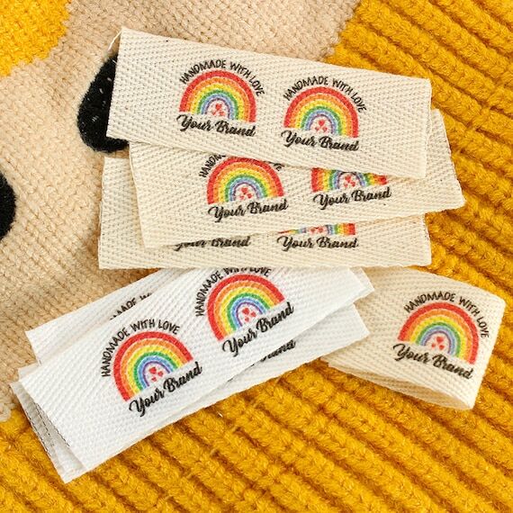 20*60 mm Twill Folding Labels, Logo Labels, S...