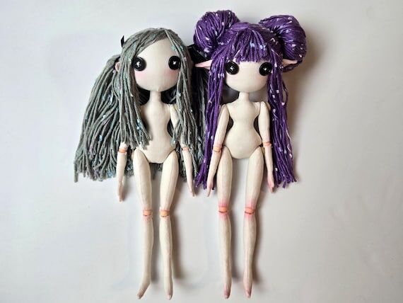 Jointed Girl Doll Sewing Pattern & Yarn Hair ...