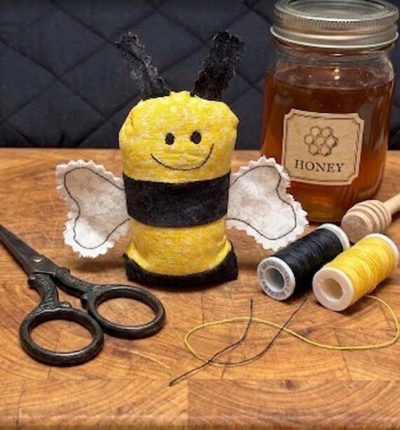Handmade Bumblebee Fabric Pincushion | Cute B...