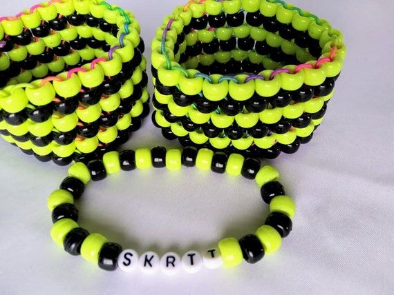 Neon Green And Black Custominzable Cuffs Set...