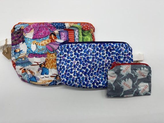 Alaska Fabric Zipper Toiletry/Makeup Bags...