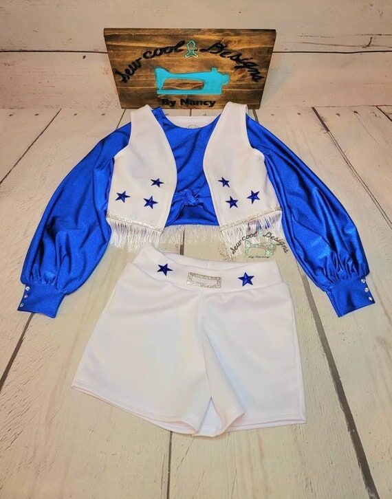 Dallas youth Cheer Uniform set Vest, Tie Top,...