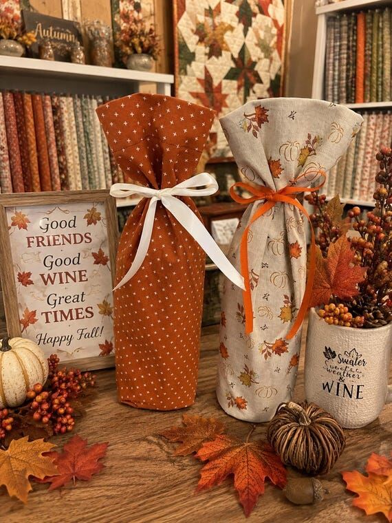 Handmade Fabric Wine Gift Bags | Reusable Bot...