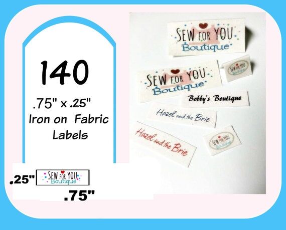 140 Tiny Iron On Fabric Labels, Handmade Sewi...