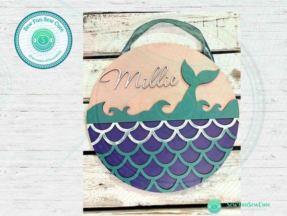 Personalized Mermaid Wooden Door Hanger: DIY ...