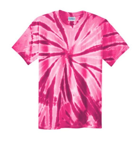 Pink Tie Dye T-shirt: Port & Company 100% Cot...