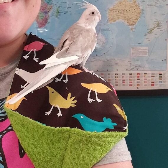 Handmade Bird Shoulder Poop Pad. Optional po...
