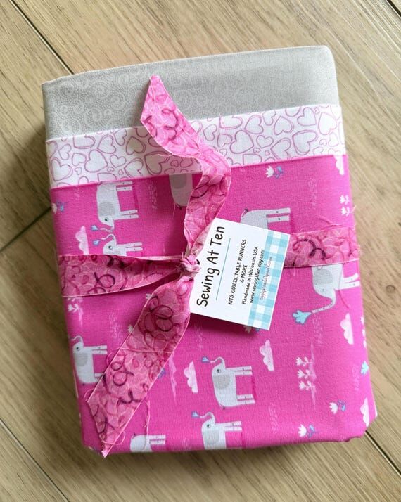 3 Yards Quilt Fabrics - Pink Elephants 1 Yard...