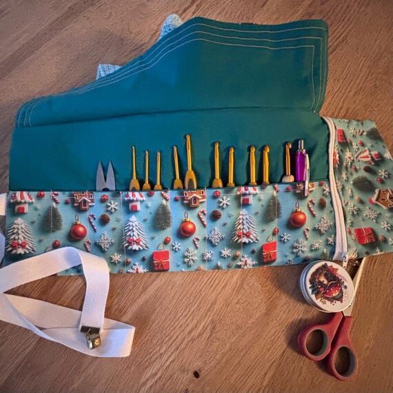 Crochet hook with zipper pouch knitting/croch...
