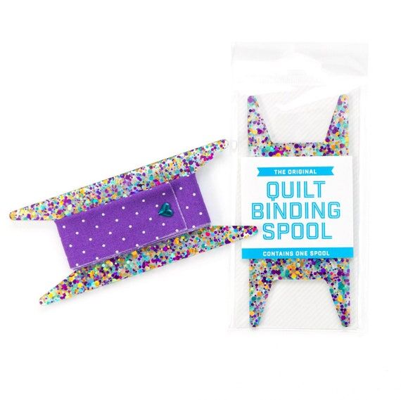 Quilt Binding Spool - Purple, Teal & Gold Gli...