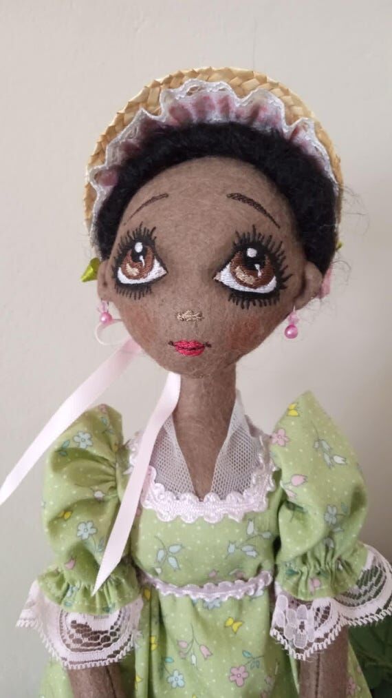 Handmade Felt Artist Doll: Regency Style, Bri...