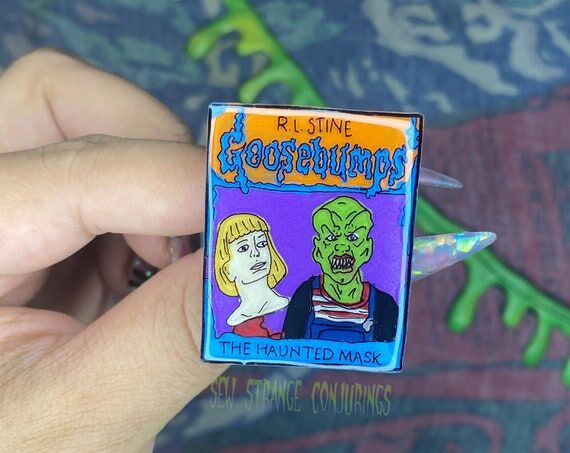 Goosebumps Haunted Mask Pin, Handmade to Orde...