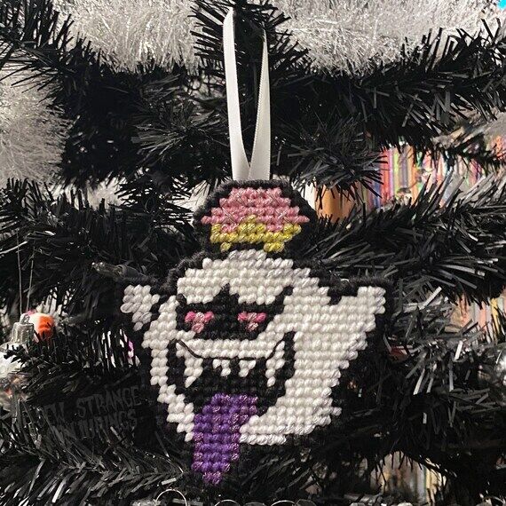 King Boo Ornament: Handmade Cross-Stitch Luig...