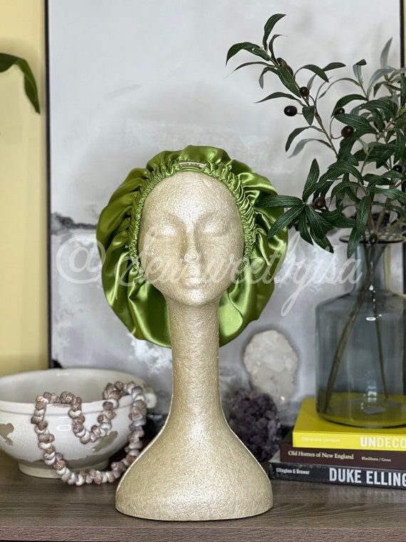 Handmade Reversible Satin Sleep Bonnet, Hair ...