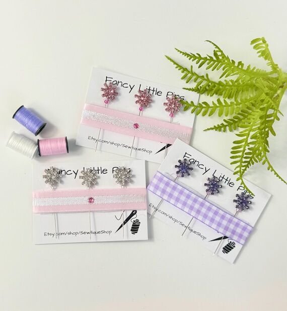 Snowflake Sewing Pins – Rhinestone Quilting...