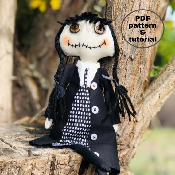 Goth Girl Doll Sewing Pattern: 13" Grung...