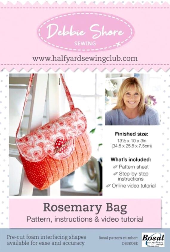 Debbie Shore Rosemary Bag Sewing Pattern with...