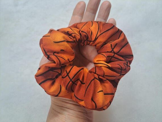 Basketball print cotton fabric hair scrunchie...